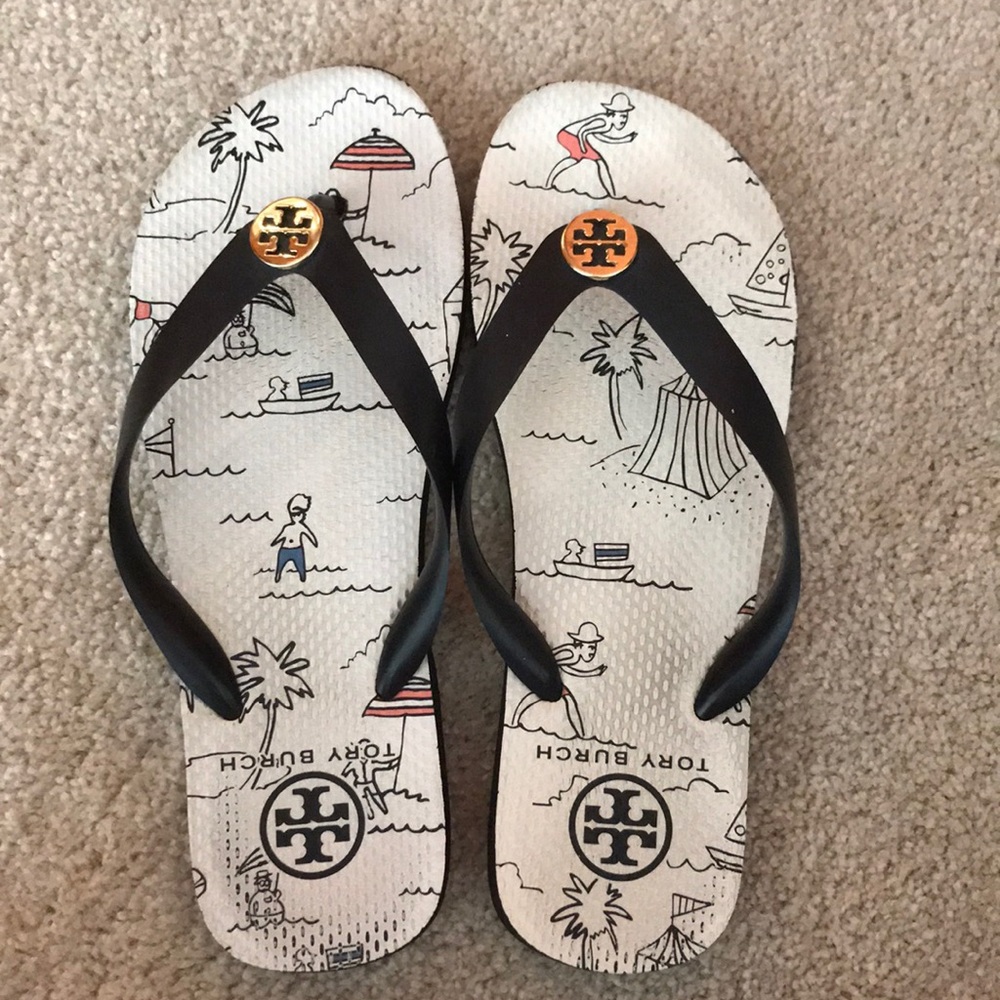 Tory Burch island print sandal